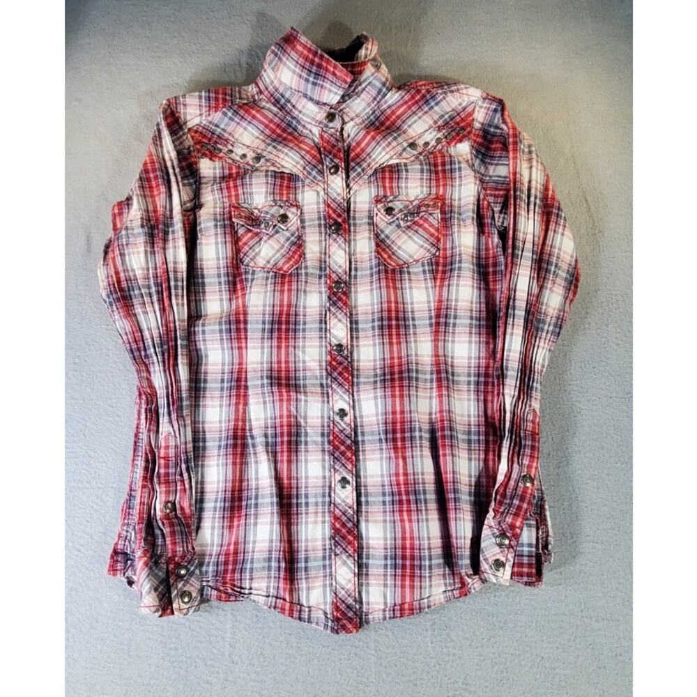 Ariat Women’s Plaid Western Shirt Small Pearl Snap Rodeo Cowgirl festival - Picture 2 of 10